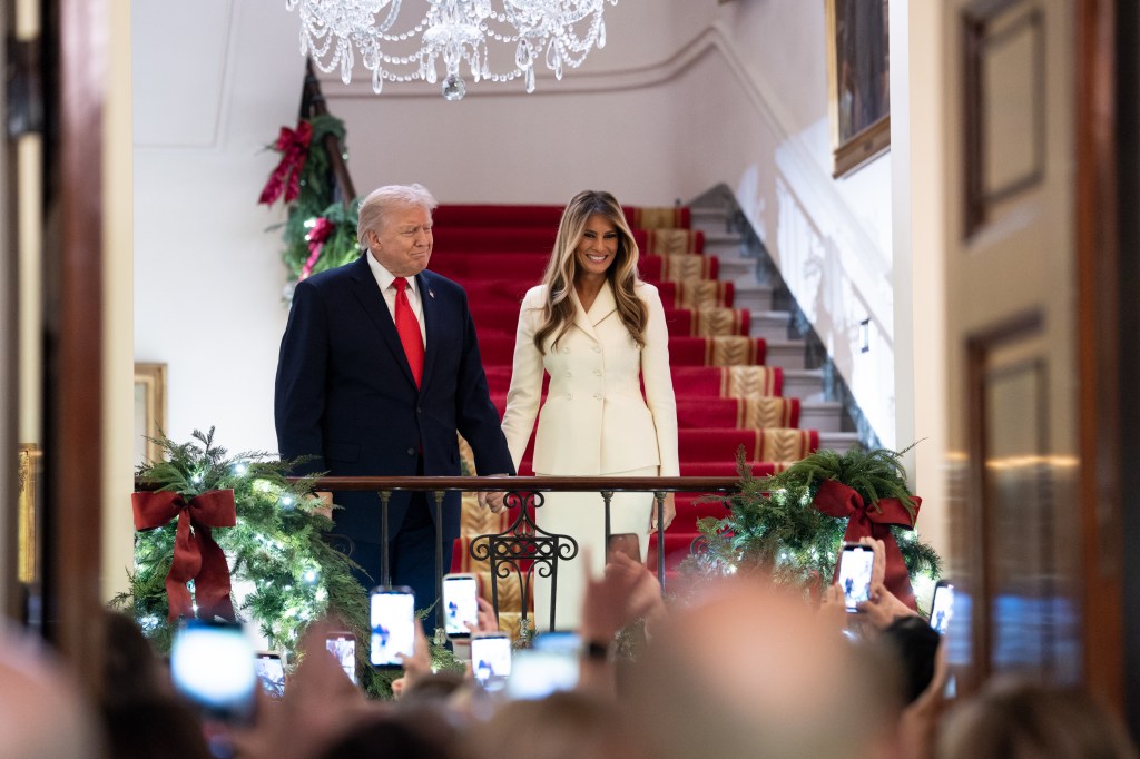 President Donald Trump and First Lady Melania Trump host a holiday reception, Friday, December 12, 2025, at the White House.(Official White House Photo by Andrea Hanks)