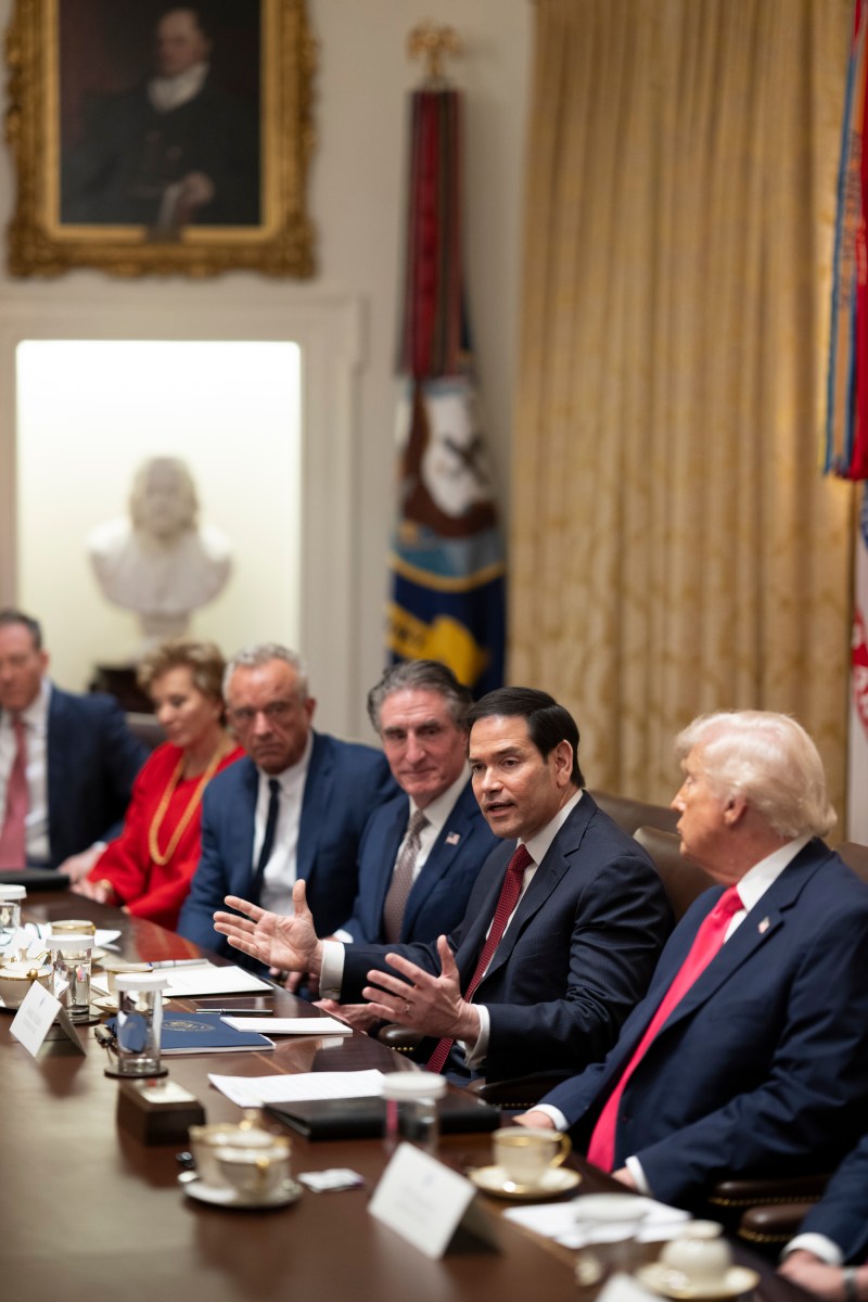 Secretary of State Marco Rubio speaks as President Donald Trump holds a cabinet meeting, Tuesday, December 2, 2025, in the Cabinet Room of the White House. (Official White House Photo by Molly Riley)