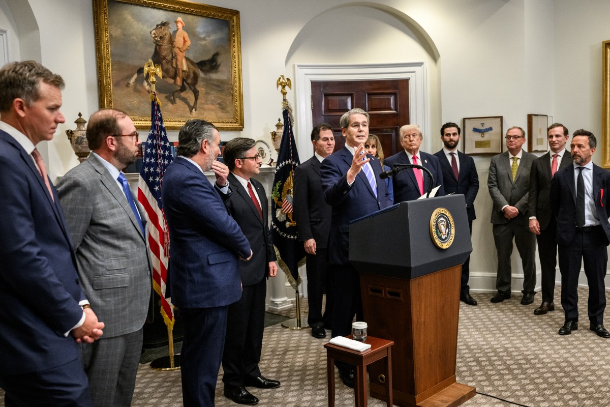 President Donald Trump, Dell Technologies CEO Michael Dell, Speaker of the House Mike Johnson, Sen. Ted Cruz (R-TX) and others deliver remarks during an announcement on “Trump Accounts”, Tuesday, December 2, 2025, in the Roosevelt Room of the White House. (Official White House Photo by Molly Riley)
