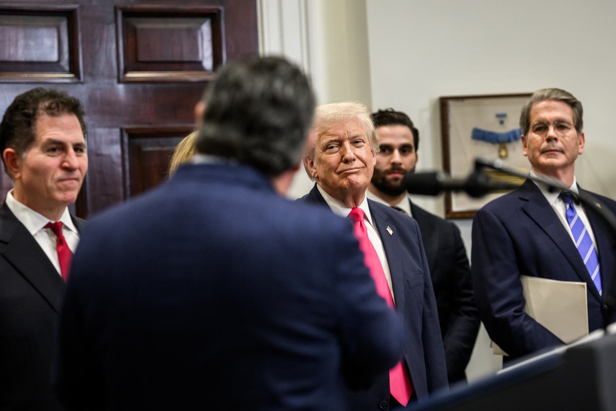 President Donald Trump, Dell Technologies CEO Michael Dell, Speaker of the House Mike Johnson, Sen. Ted Cruz (R-TX) and others deliver remarks during an announcement on “Trump Accounts”, Tuesday, December 2, 2025, in the Roosevelt Room of the White House. (Official White House Photo by Molly Riley)