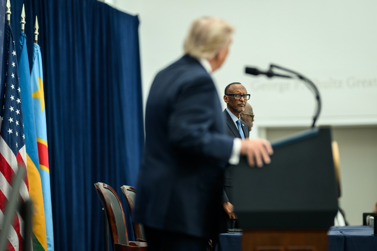 President Donald Trump participates in a trilateral signing ceremony of a peace and economic agreement with President Paul Kagame of the Republic of Rwanda and President Felix Tshisekedi of the Democratic Republic of the Congo, Thursday, December 4, 2025, at the United States Peace Institute in Washington, D.C. (Official White House Photo by Daniel Torok)