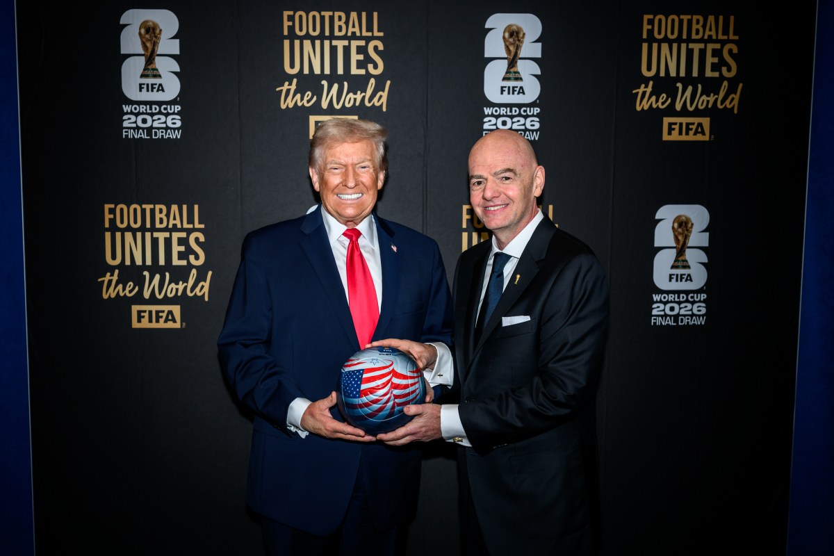 President Donald Trump poses for a photo with FIFA President Gianni Infantino at the John F. Kennedy Center for the Performing Arts in Washington, D.C. on Friday, December 5, 2025. (Official White House Photo by Daniel Torok)
