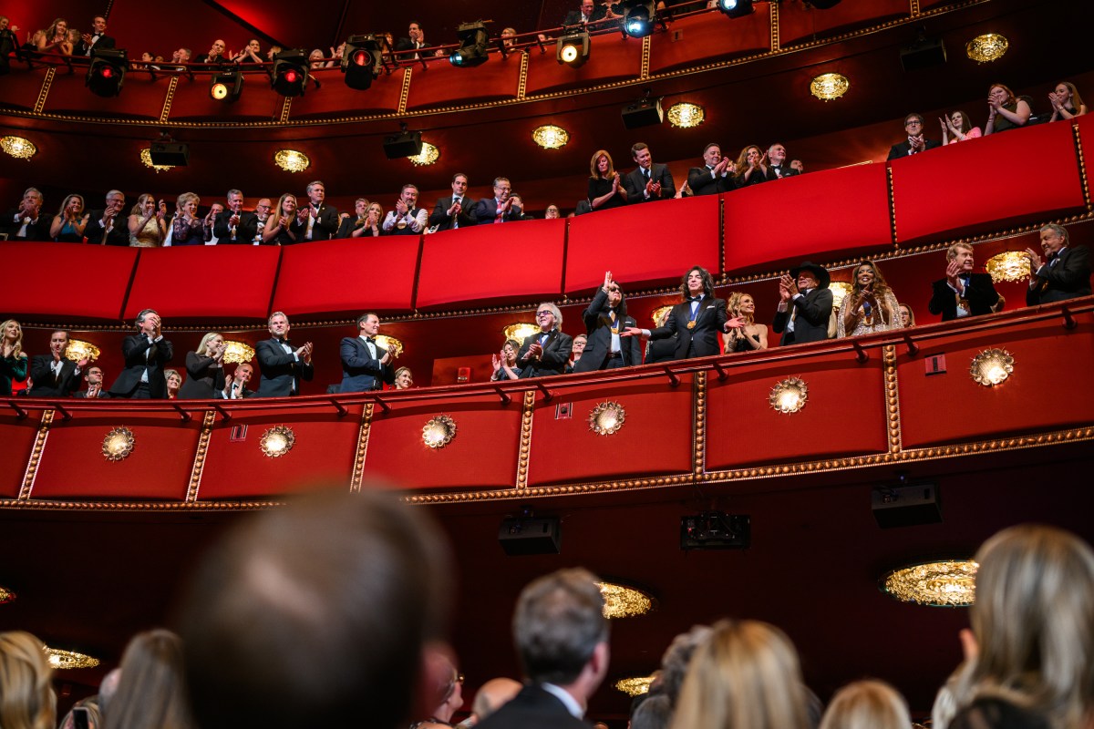 President Donald Trump delivers opening remarks at the Kennedy Center Honors celebrating Sylvester Stallone, Gloria Gaynor, George Strait, members of KISS, and Michael Crawford at the Kennedy Center in Washington, D.C., Sunday, December 7, 2025. (Official White House Photo by Daniel Torok)