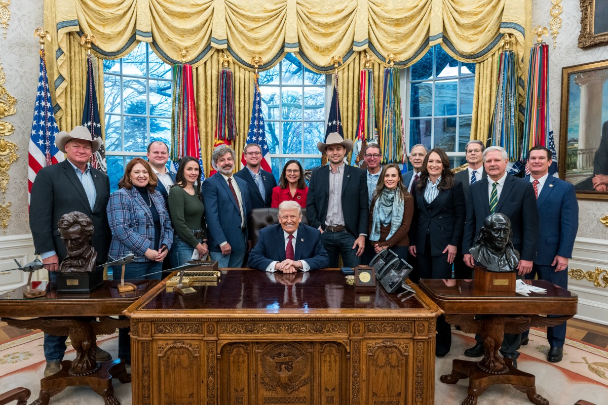 President Donald Trump hosts participants in a roundtable discussion in the Oval Office after announcing a $12 billion aid plan for farmers, Monday, December 8, 2025. (Official White House Photo by Abe McNatt)