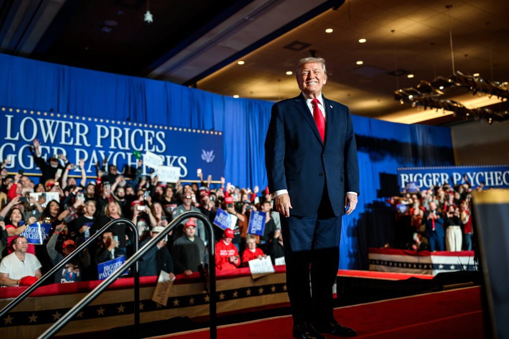 President Donald Trump arrives to delivers remarks on the economy at Mount Airy Casino Resort in Mount Pocono, Pennsylvania, Tuesday, December 9, 2025. (Official White House Photo by Molly Riley)