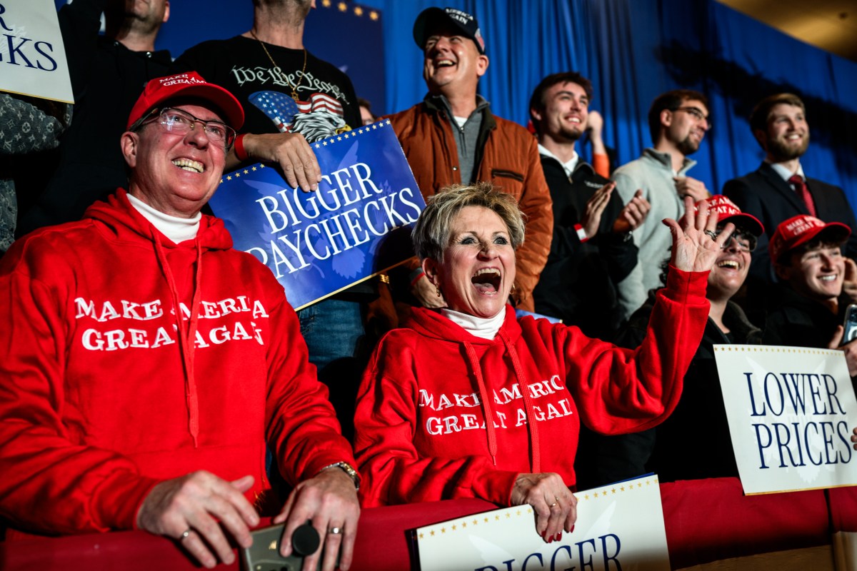 Crowds react as President Donald Trump delivers remarks on the economy at Mount Airy Casino Resort in Mount Pocono, Pennsylvania, Tuesday, December 9, 2025. (Official White House Photo by Molly Riley)