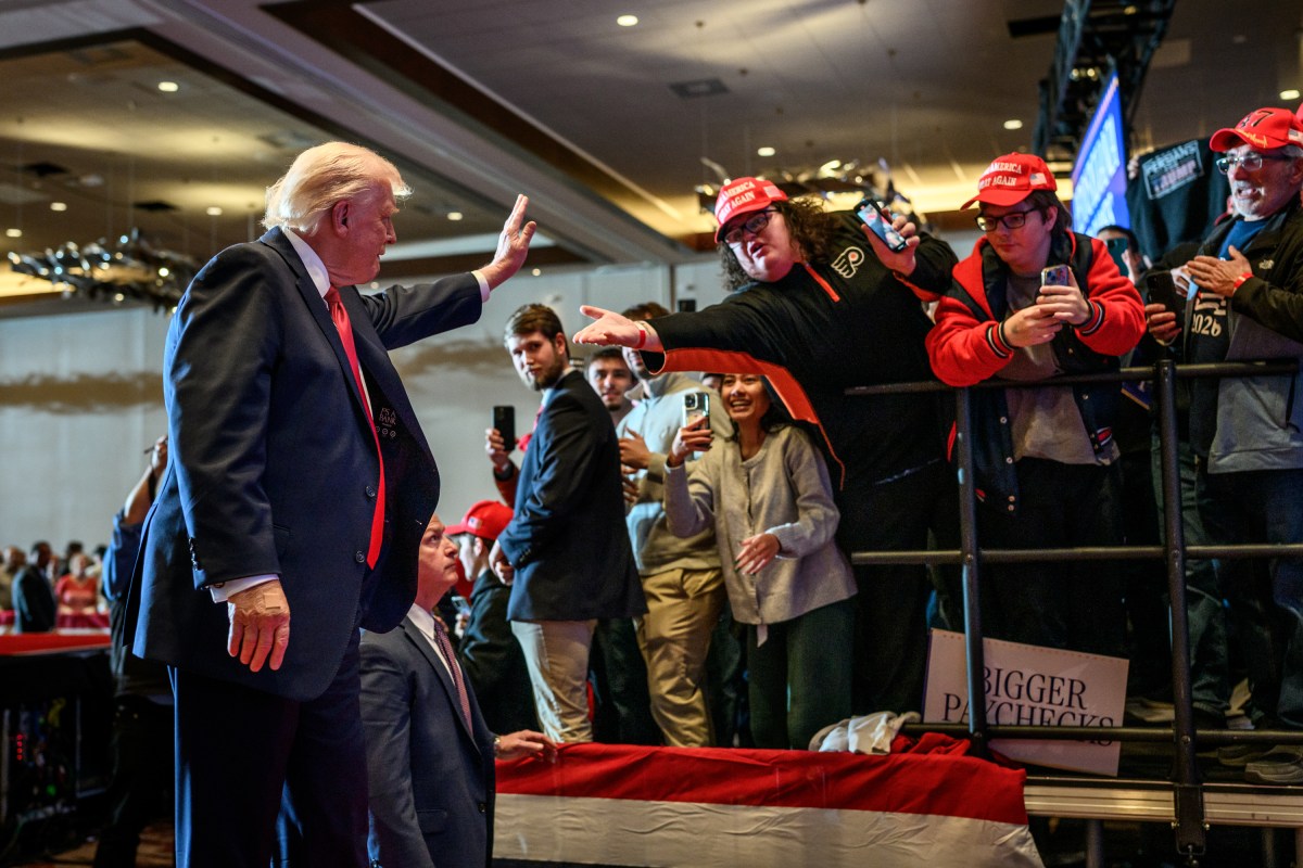 President Donald Trump gestures to the crowd after delivering remarks on the economy at Mount Airy Casino Resort in Mount Pocono, Pennsylvania, Tuesday, December 9, 2025. (Official White House Photo by Molly Riley)