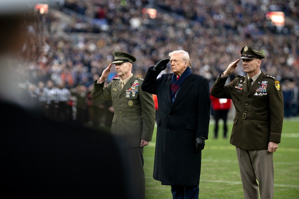 President Donald Trump attends Army Navy football game at M&T Bank Stadium. December 13, 2025. (Official White House Photo by Daniel Torok)