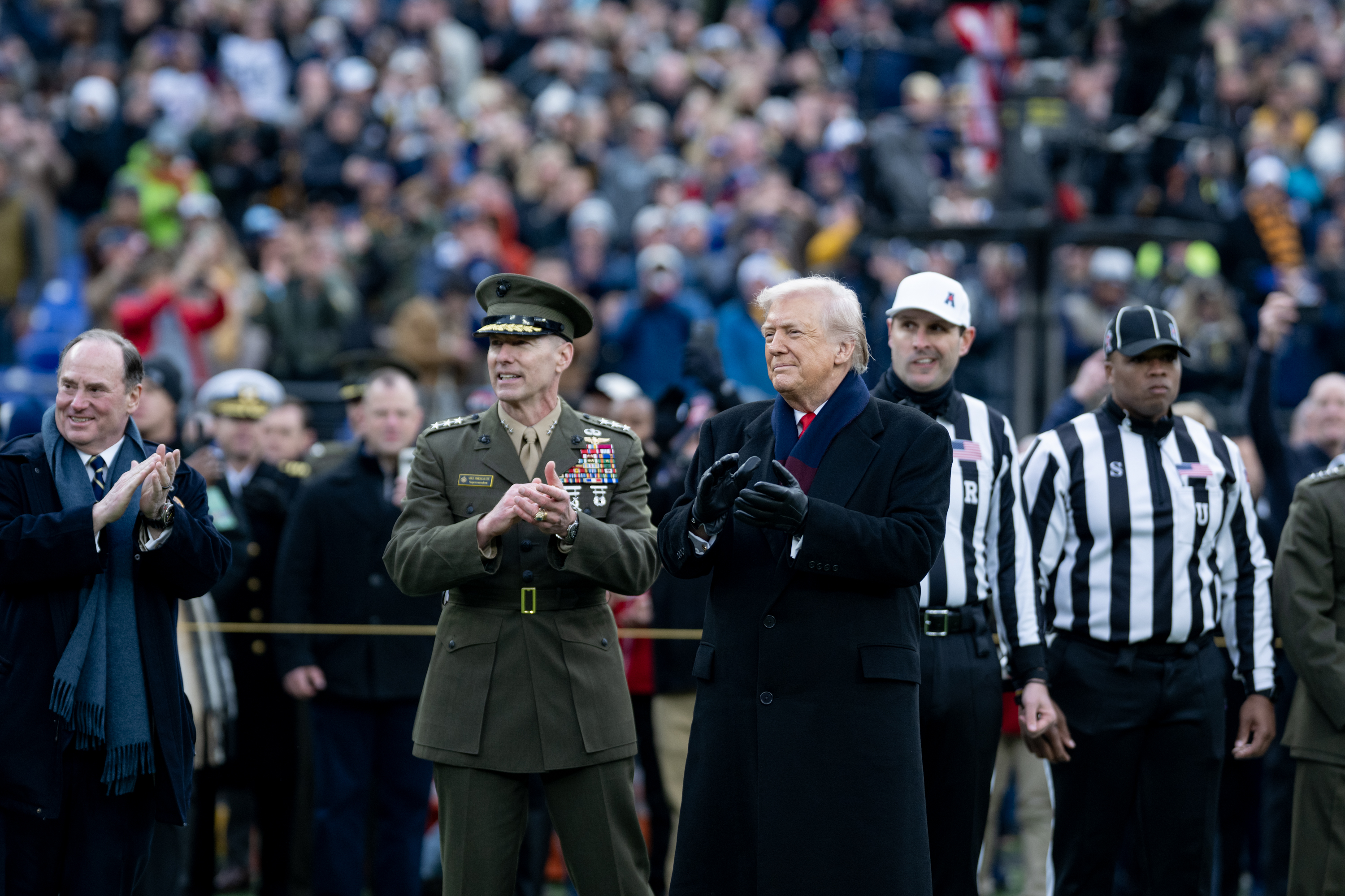 President Donald Trump attends Army Navy football game at M&T Bank Stadium. December 13, 2025. (Official White House Photo by Daniel Torok)