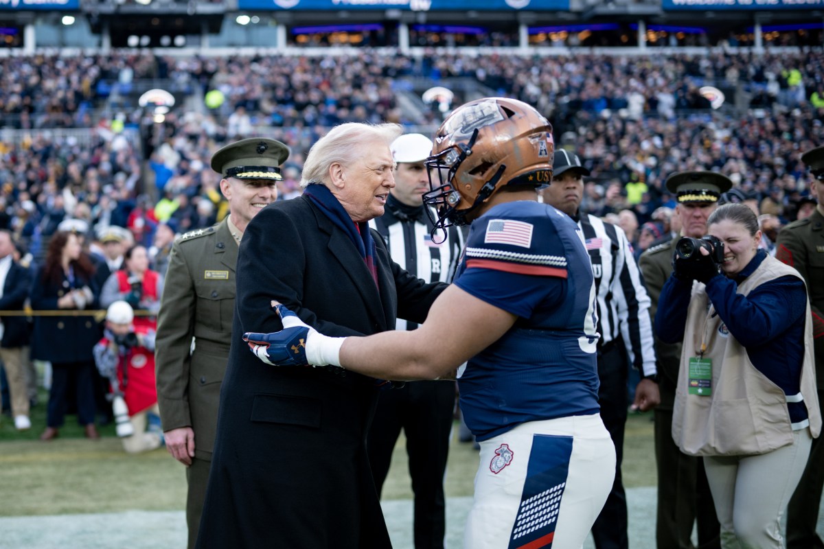 President Donald Trump attends Army Navy football game at M&T Bank Stadium. December 13, 2025. (Official White House Photo by Daniel Torok)
