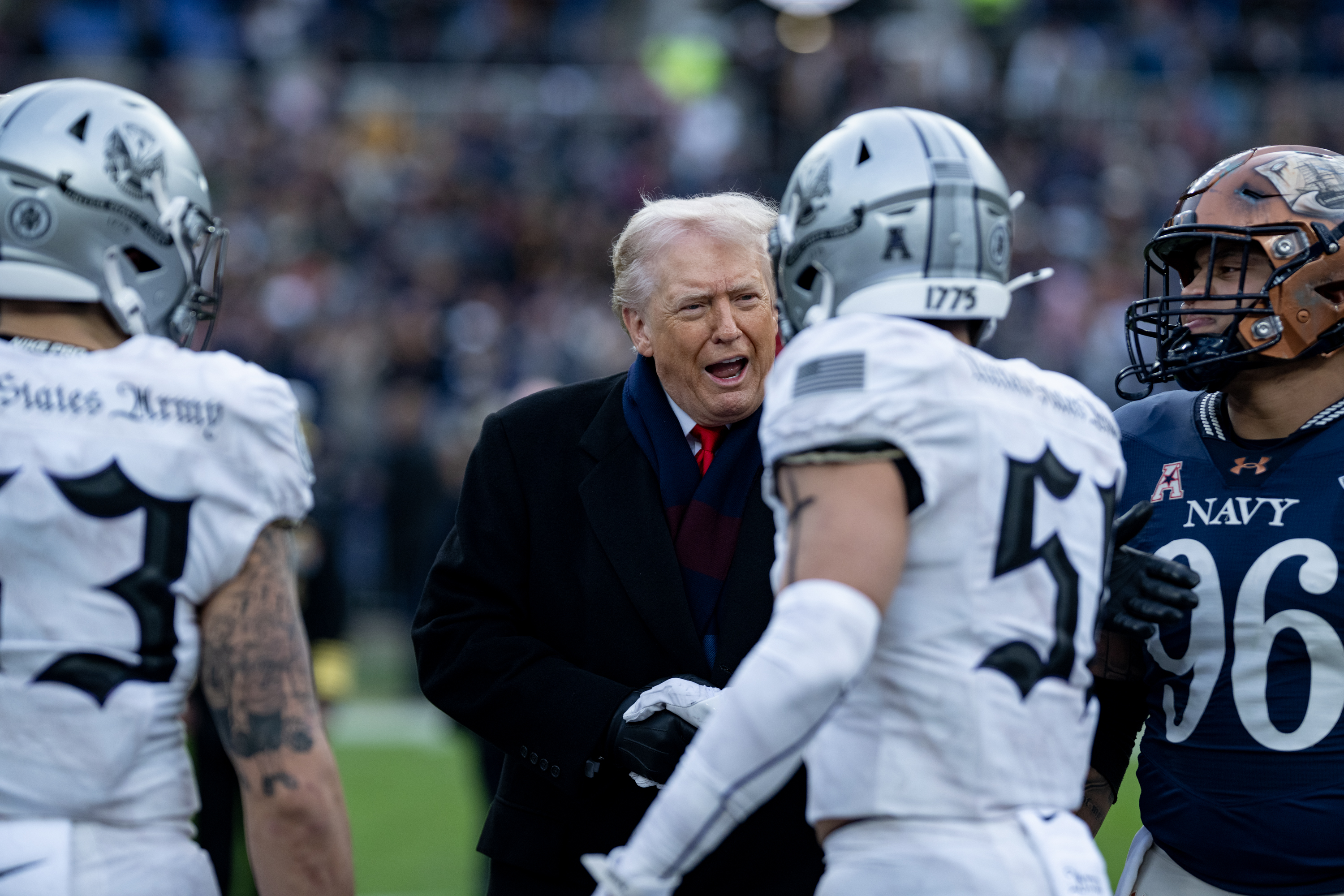 President Donald Trump attends Army Navy football game at M&T Bank Stadium. December 13, 2025. (Official White House Photo by Daniel Torok)