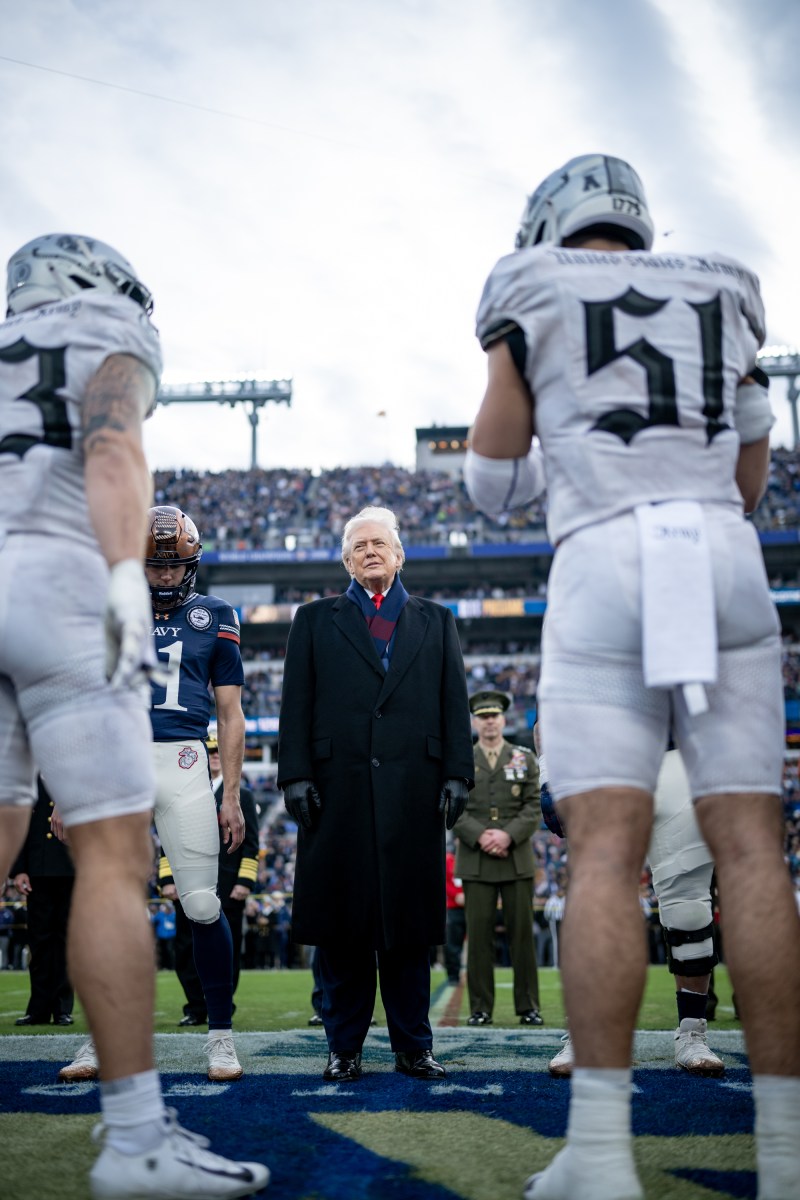 President Donald Trump attends Army Navy football game at M&T Bank Stadium. December 13, 2025. (Official White House Photo by Daniel Torok)
