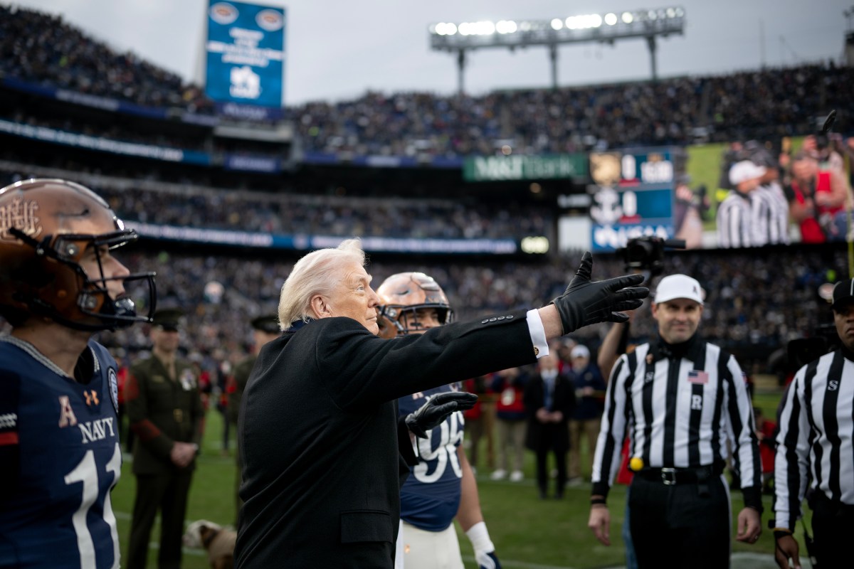 President Donald Trump attends Army Navy football game at M&T Bank Stadium. December 13, 2025. (Official White House Photo by Daniel Torok)