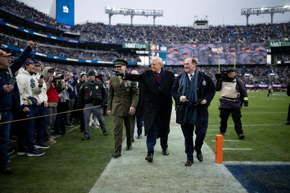 President Donald Trump attends Army Navy football game at M&T Bank Stadium. December 13, 2025. (Official White House Photo by Daniel Torok)