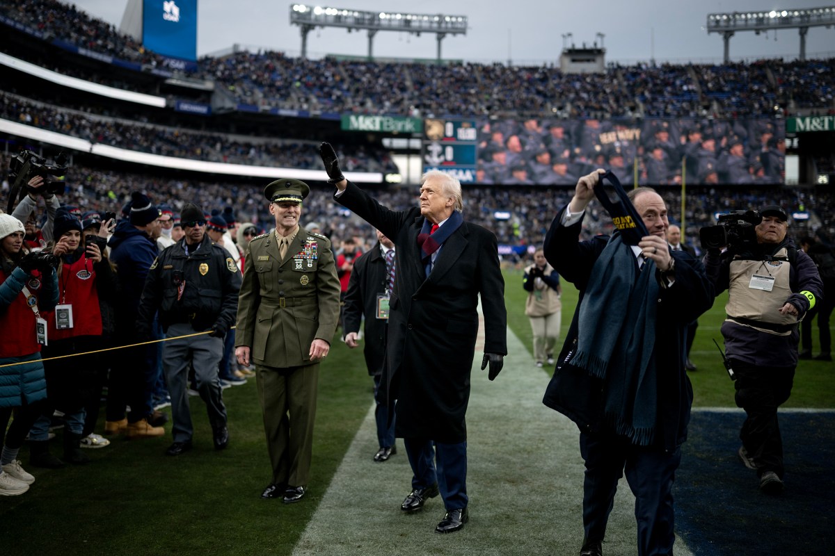 President Donald Trump attends Army Navy football game at M&T Bank Stadium. December 13, 2025. (Official White House Photo by Daniel Torok)