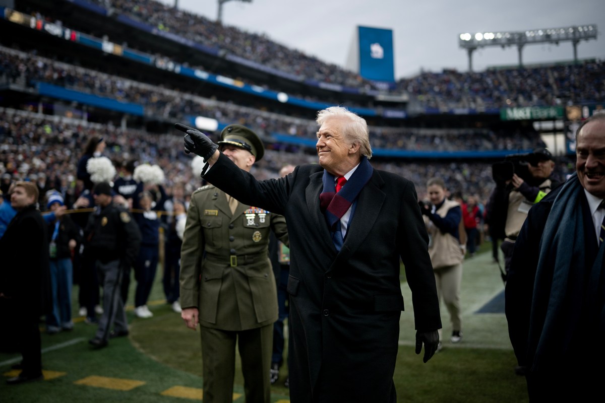 President Donald Trump attends Army Navy football game at M&T Bank Stadium. December 13, 2025. (Official White House Photo by Daniel Torok)