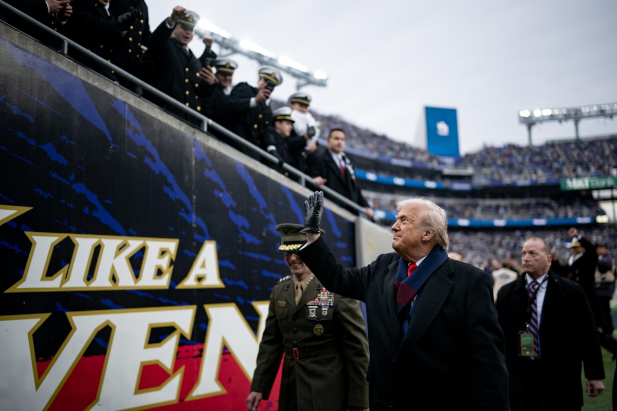 President Donald Trump attends Army Navy football game at M&T Bank Stadium. December 13, 2025. (Official White House Photo by Daniel Torok)