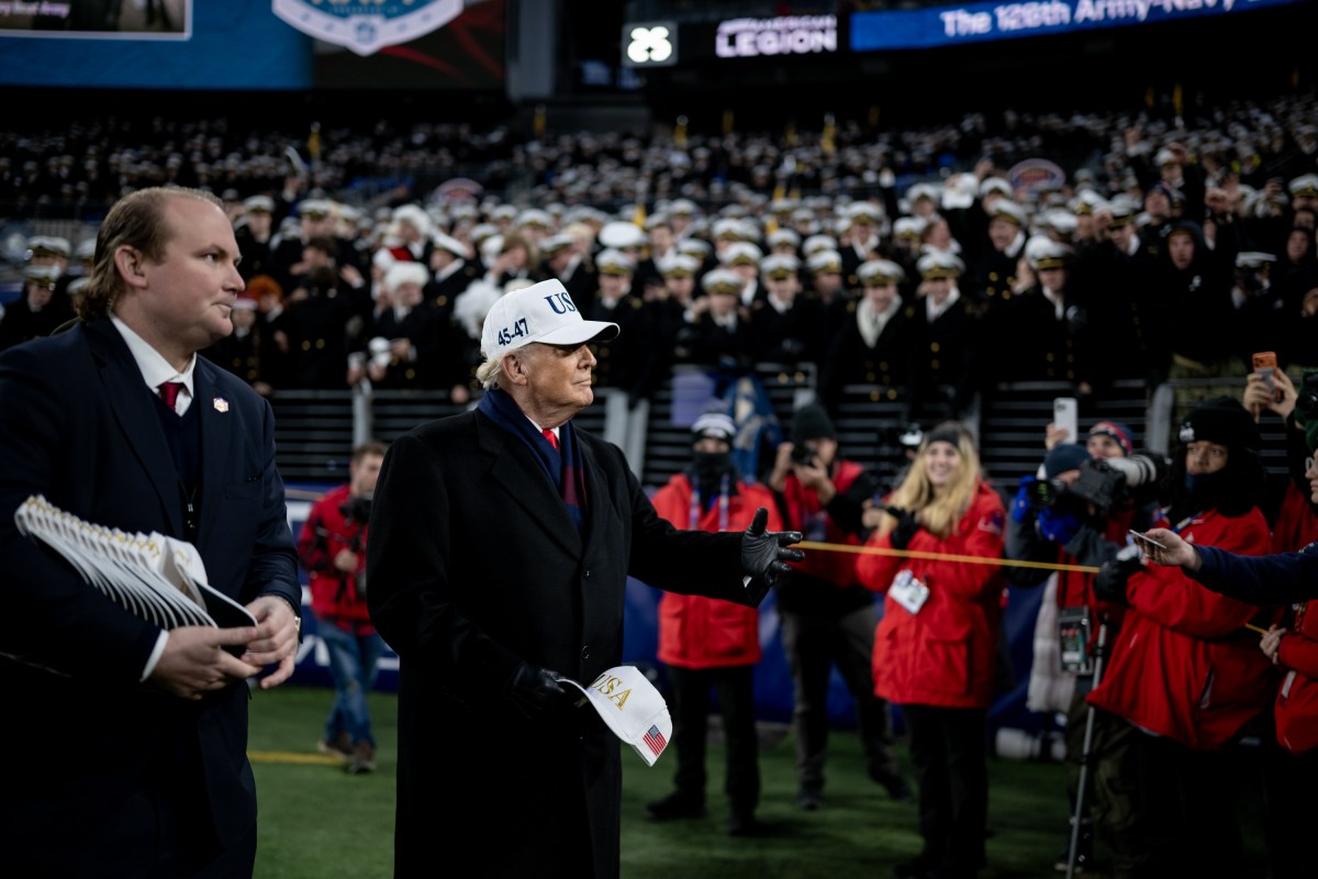 President Donald Trump attends Army Navy football game at M&T Bank Stadium. December 13, 2025. (Official White House Photo by Daniel Torok)