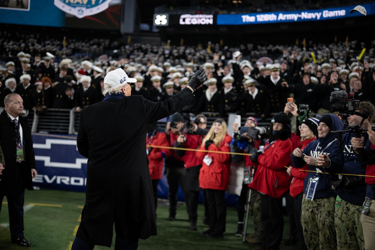 President Donald Trump attends Army Navy football game at M&T Bank Stadium. December 13, 2025. (Official White House Photo by Daniel Torok)