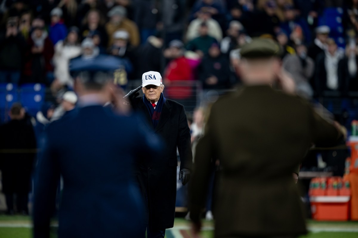 President Donald Trump attends Army Navy football game at M&T Bank Stadium. December 13, 2025. (Official White House Photo by Daniel Torok)
