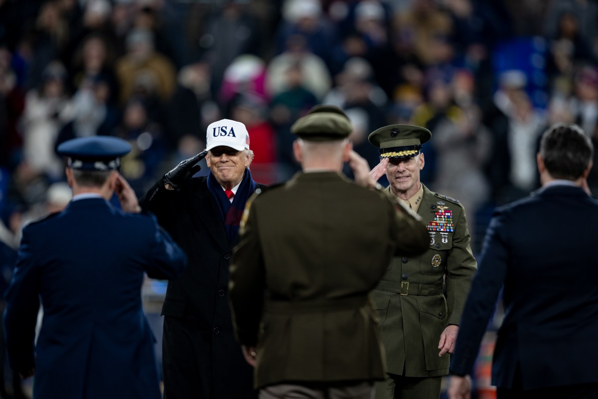 President Donald Trump attends Army Navy football game at M&T Bank Stadium. December 13, 2025. (Official White House Photo by Daniel Torok)