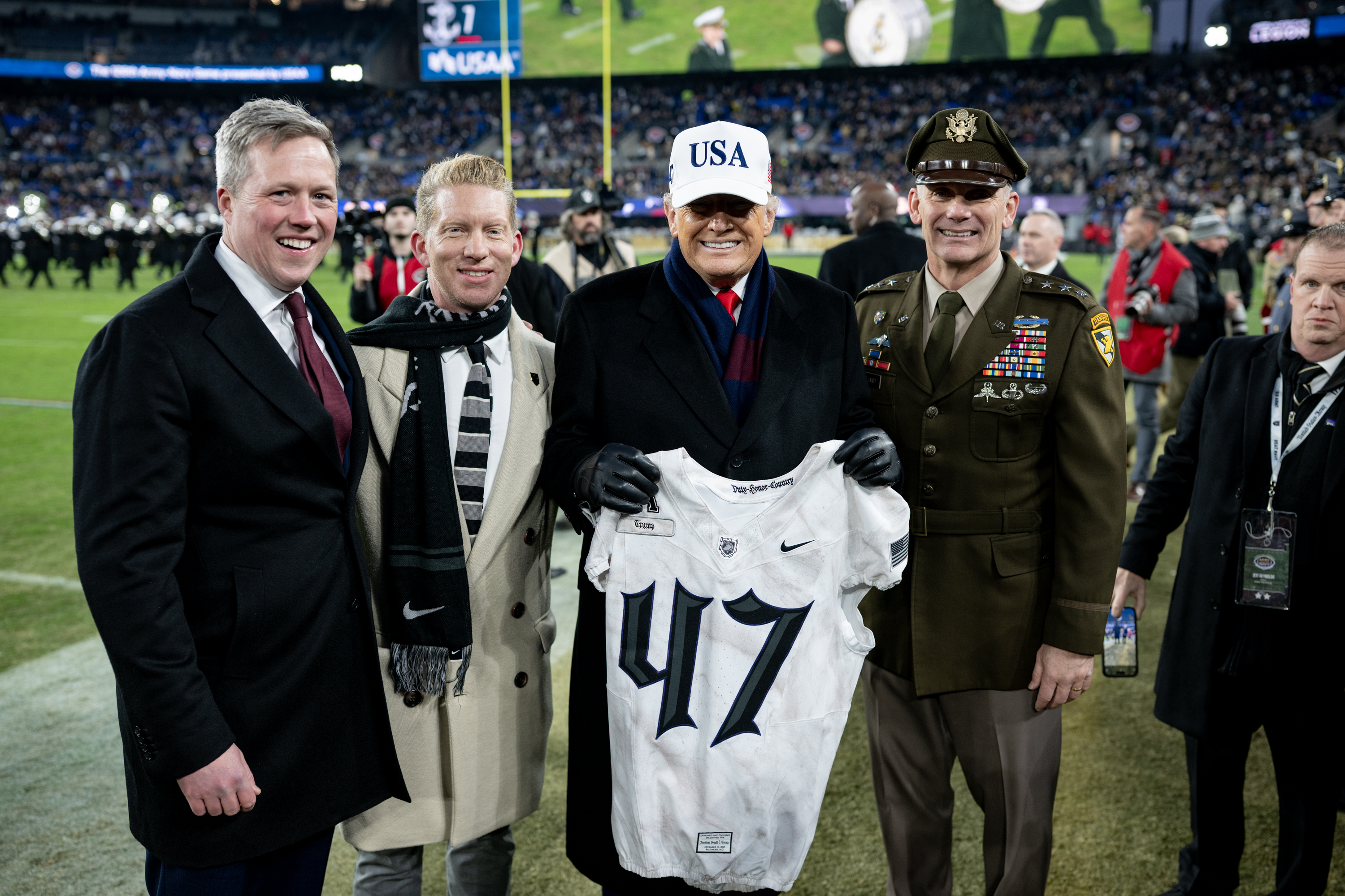 President Donald Trump attends Army Navy football game at M&T Bank Stadium. December 13, 2025. (Official White House Photo by Daniel Torok)