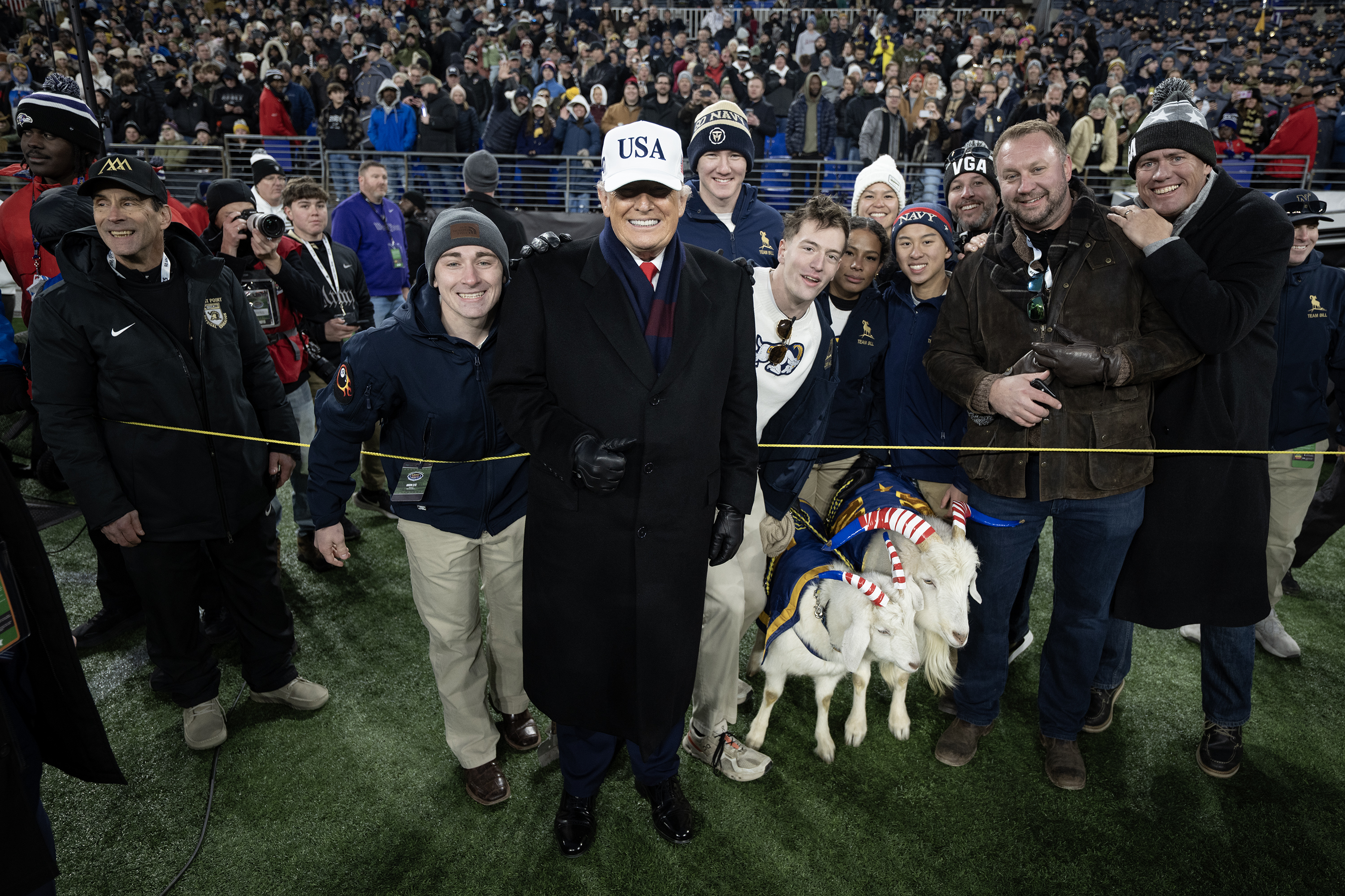 President Donald Trump attends Army Navy football game at M&T Bank