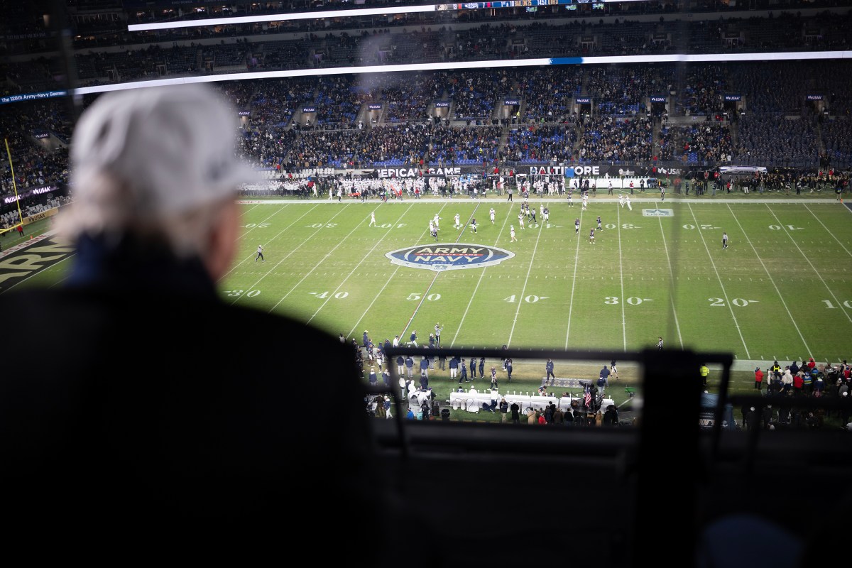 President Donald Trump attends Army Navy football game at M&T Bank Stadium. December 13, 2025. (Official White House Photo by Daniel Torok)