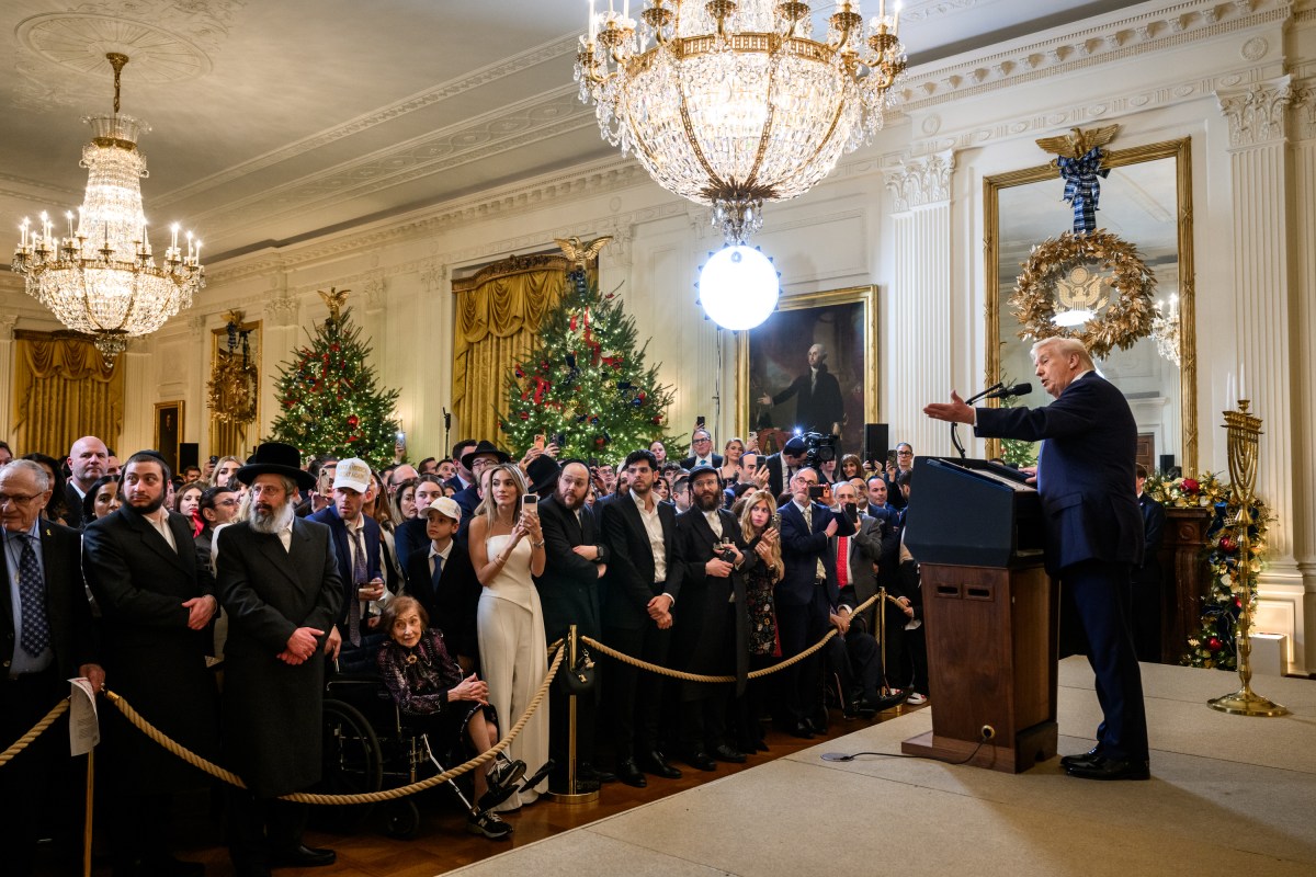 President Donald Trump participates in a Hanukkah Reception in the East Wing of the White House, Tuesday, December 16, 2025. (Official White House Photo by Molly Riley)