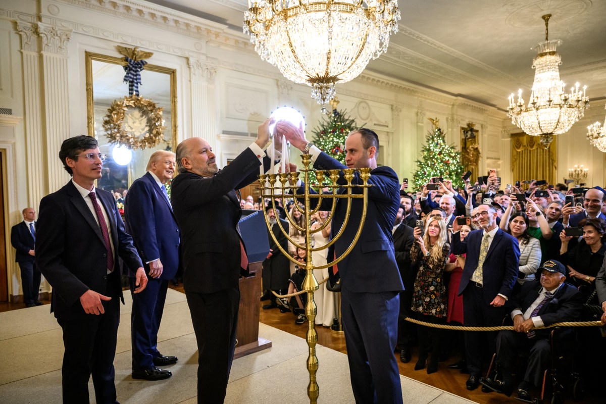 President Donald Trump participates in a Hanukkah Reception in the East Wing of the White House, Tuesday, December 16, 2025. (Official White House Photo by Molly Riley)