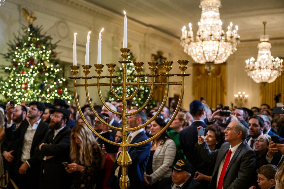 President Donald Trump participates in a Hanukkah Reception in the East Wing of the White House, Tuesday, December 16, 2025. (Official White House Photo by Molly Riley)