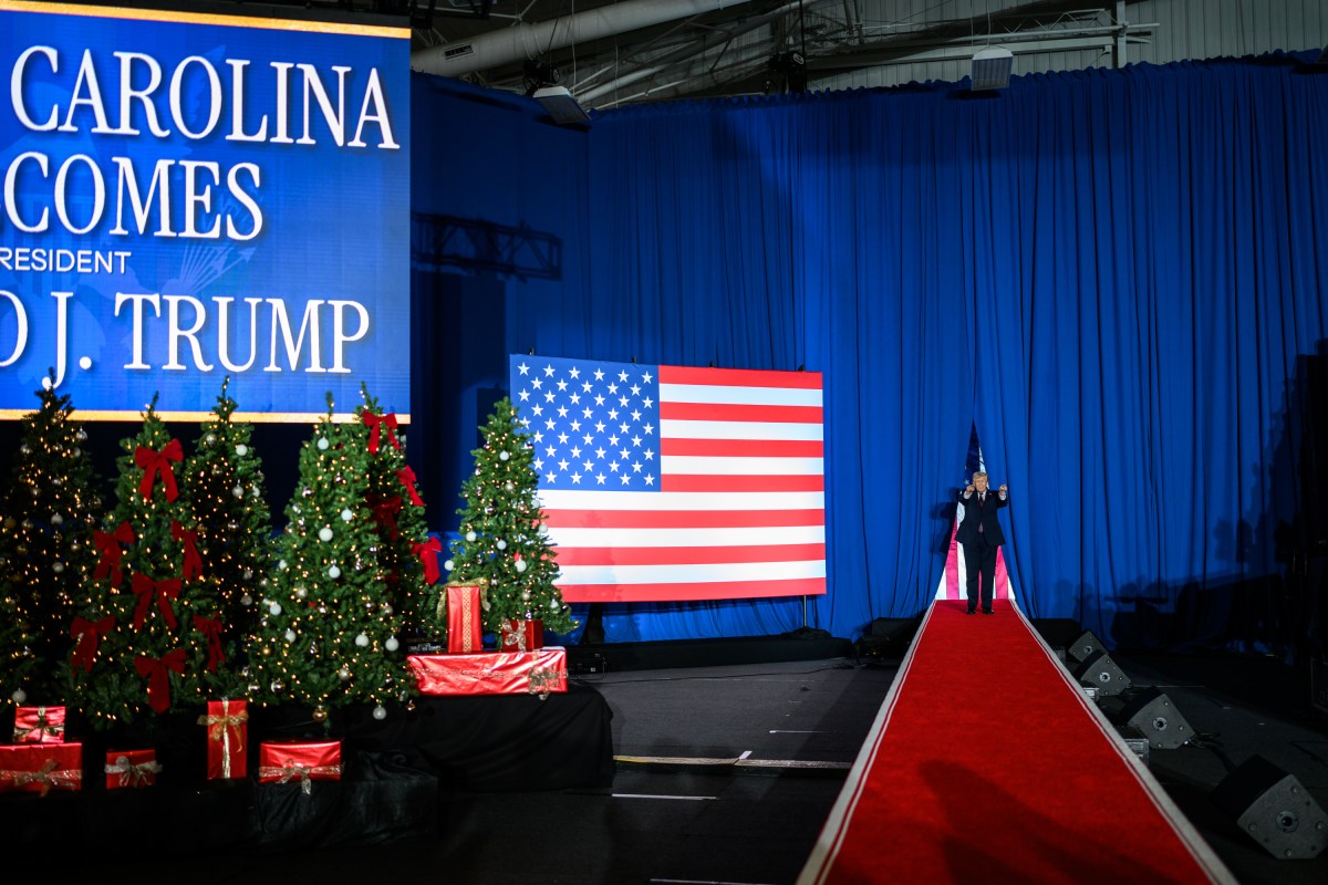 President Donald Trump arrives on stage to deliver remarks on the economy at the Rocky Mount Event Center in Rocky Mount, North Carolina on Friday, December 19, 2025. (Official White House Photo by Daniel Torok)