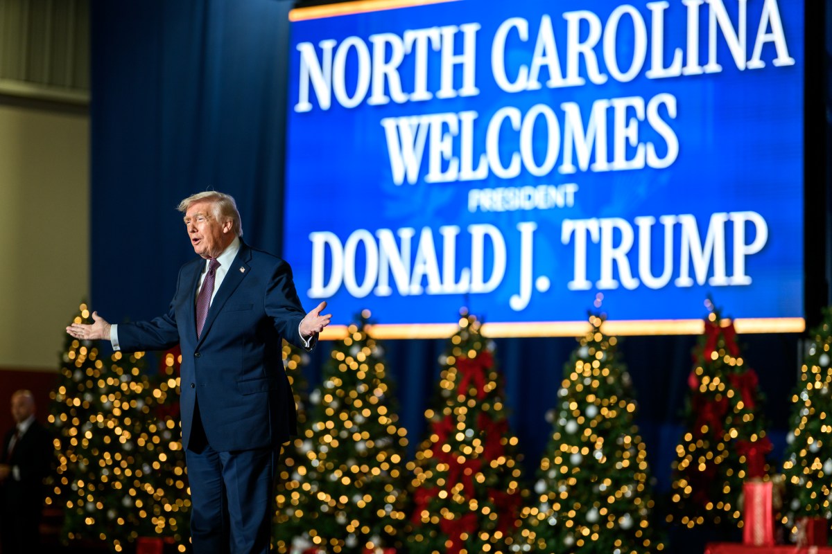 President Donald Trump arrives on stage to deliver remarks on the economy at the Rocky Mount Event Center in Rocky Mount, North Carolina on Friday, December 19, 2025. (Official White House Photo by Daniel Torok)