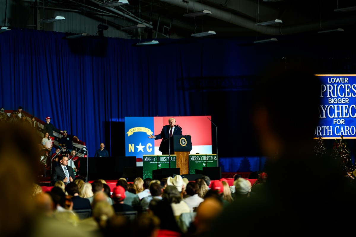 President Donald Trump delivers remarks on the economy at the Rocky Mount Event Center in Rocky Mount, North Carolina on Friday, December 19, 2025. (Official White House Photo by Daniel Torok)