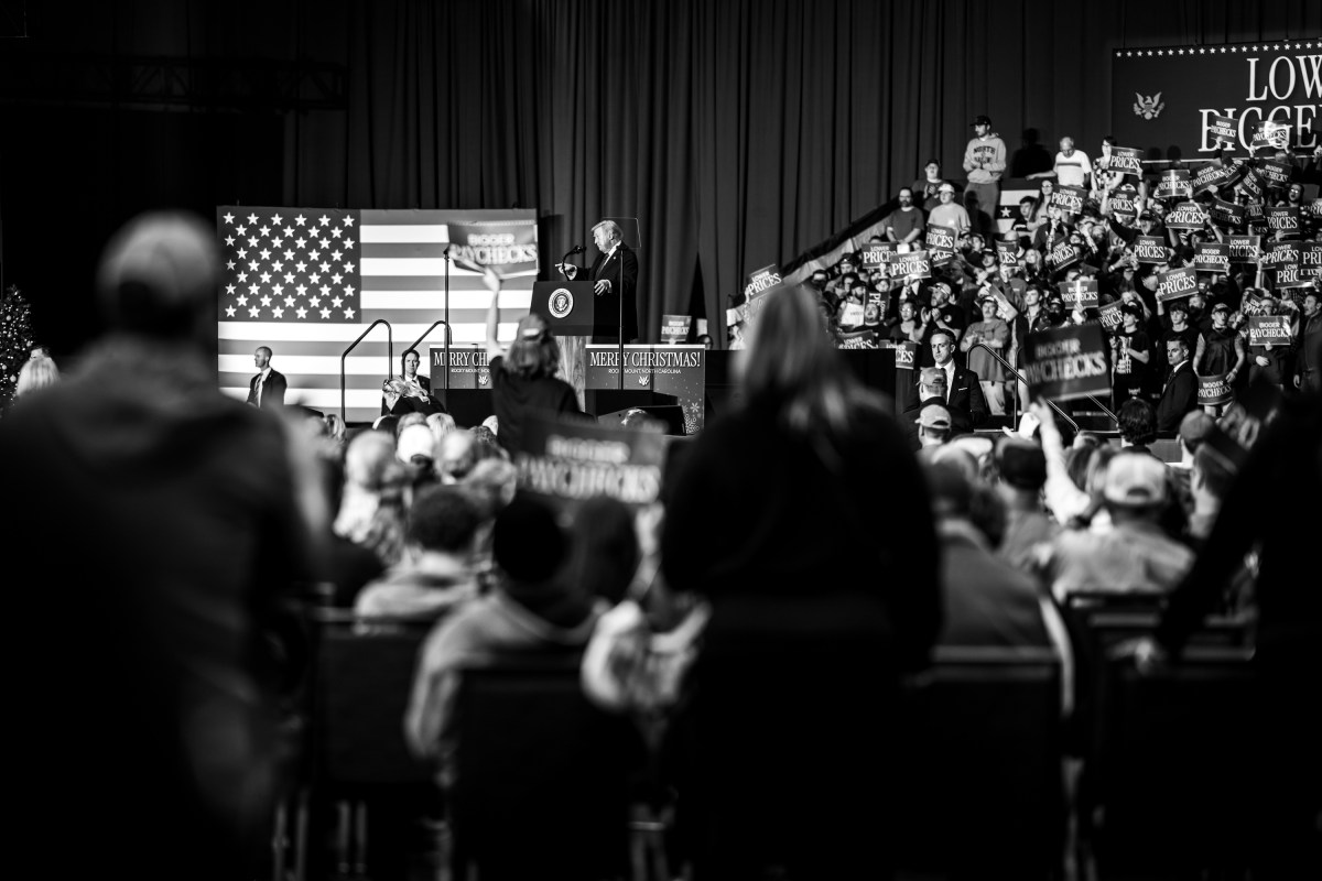 President Donald Trump delivers remarks on the economy at the Rocky Mount Event Center in Rocky Mount, North Carolina on Friday, December 19, 2025. (Official White House Photo by Daniel Torok)