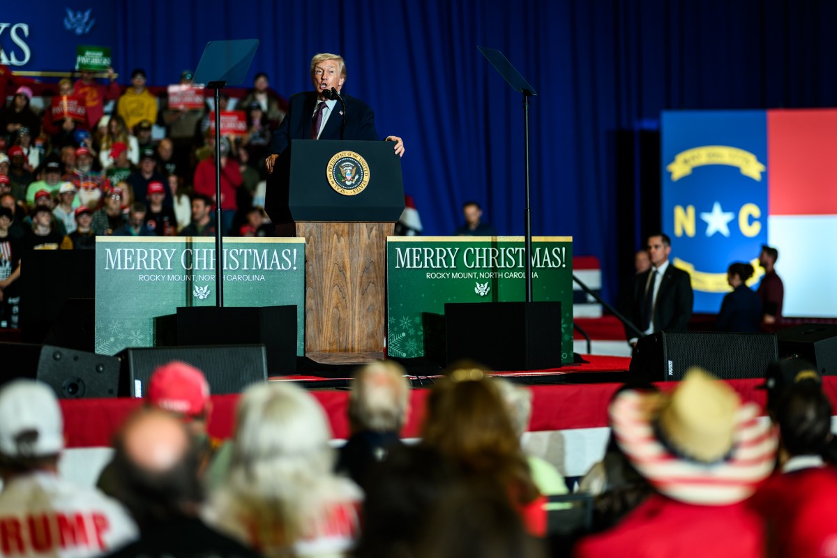 President Donald Trump delivers remarks on the economy at the Rocky Mount Event Center in Rocky Mount, North Carolina on Friday, December 19, 2025. (Official White House Photo by Daniel Torok)
