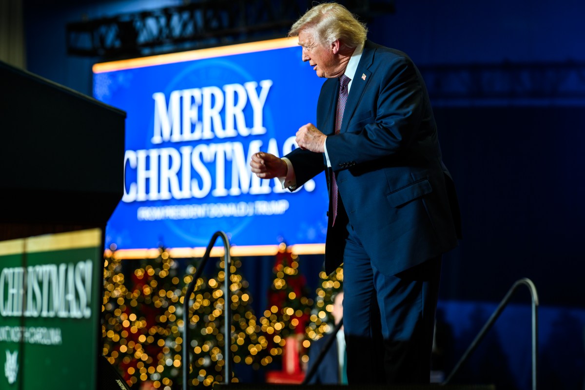 President Donald Trump gestures to the crowd after delivering remarks on the economy at the Rocky Mount Event Center in Rocky Mount, North Carolina on Friday, December 19, 2025. (Official White House Photo by Daniel Torok)