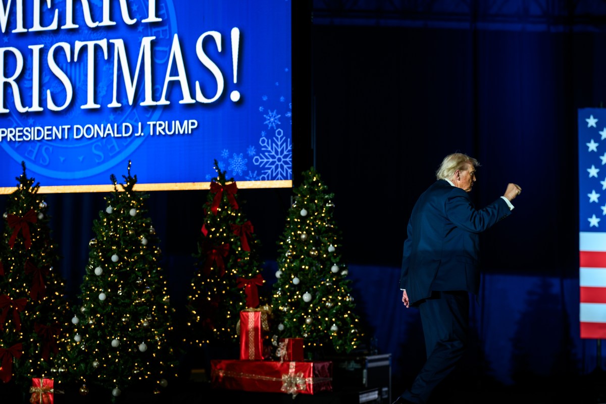 President Donald Trump gestures to the crowd after delivering remarks on the economy at the Rocky Mount Event Center in Rocky Mount, North Carolina on Friday, December 19, 2025. (Official White House Photo by Daniel Torok)