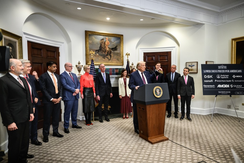 President Donald Trump makes an announcement on prescription drug prices in the Roosevelt Room, Friday, December 19, 2025. (Official White House Photo by Joyce N. Boghosian)