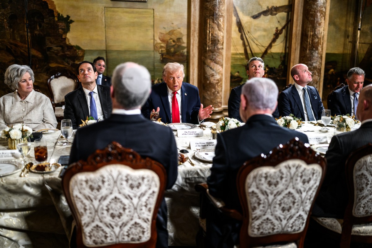 President Donald Trump receives the news he’ll be  awarded the Israel Prize from Israeli Prime Minister Benjamin Netanyahu, Monday, December 29, 2025, at the Mar-a-Lago Club in Palm Beach, Florida. (Official White House Photo by Daniel Torok)