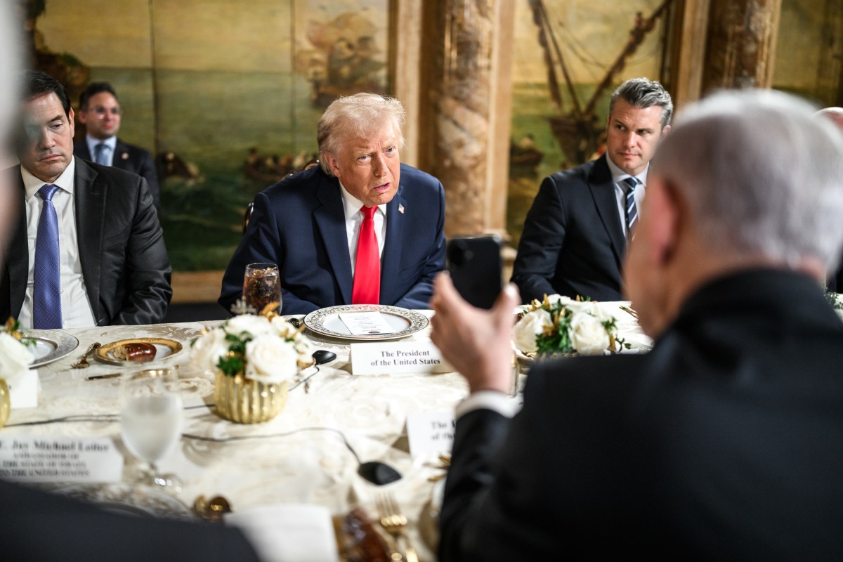 President Donald Trump receives the news he’ll be  awarded the Israel Prize from Israeli Prime Minister Benjamin Netanyahu, Monday, December 29, 2025, at the Mar-a-Lago Club in Palm Beach, Florida. (Official White House Photo by Daniel Torok)