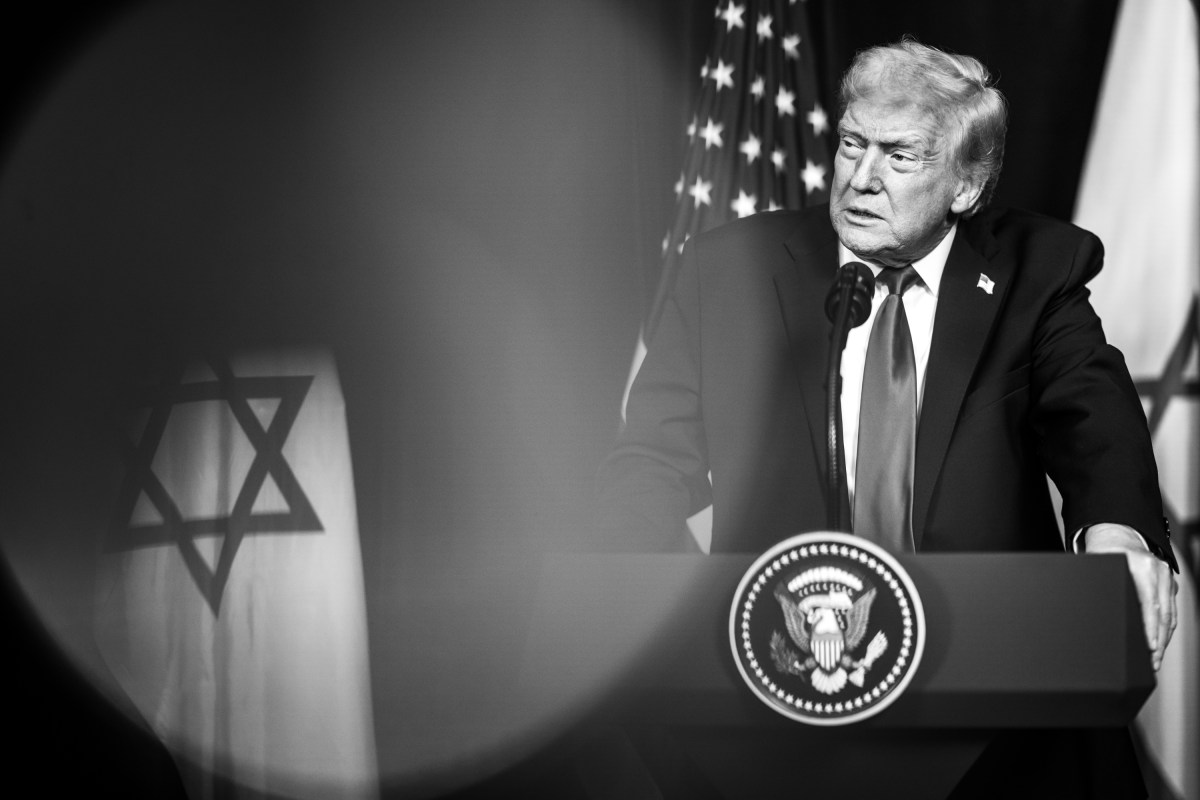 President Donald Trump participates in a bilateral press conference with Israeli Prime Minister Benjamin Netanyahu, Monday, December 29, 2025, at the Mar-a-Lago Club in Palm Beach, Florida. (Official White House Photo by Daniel Torok)