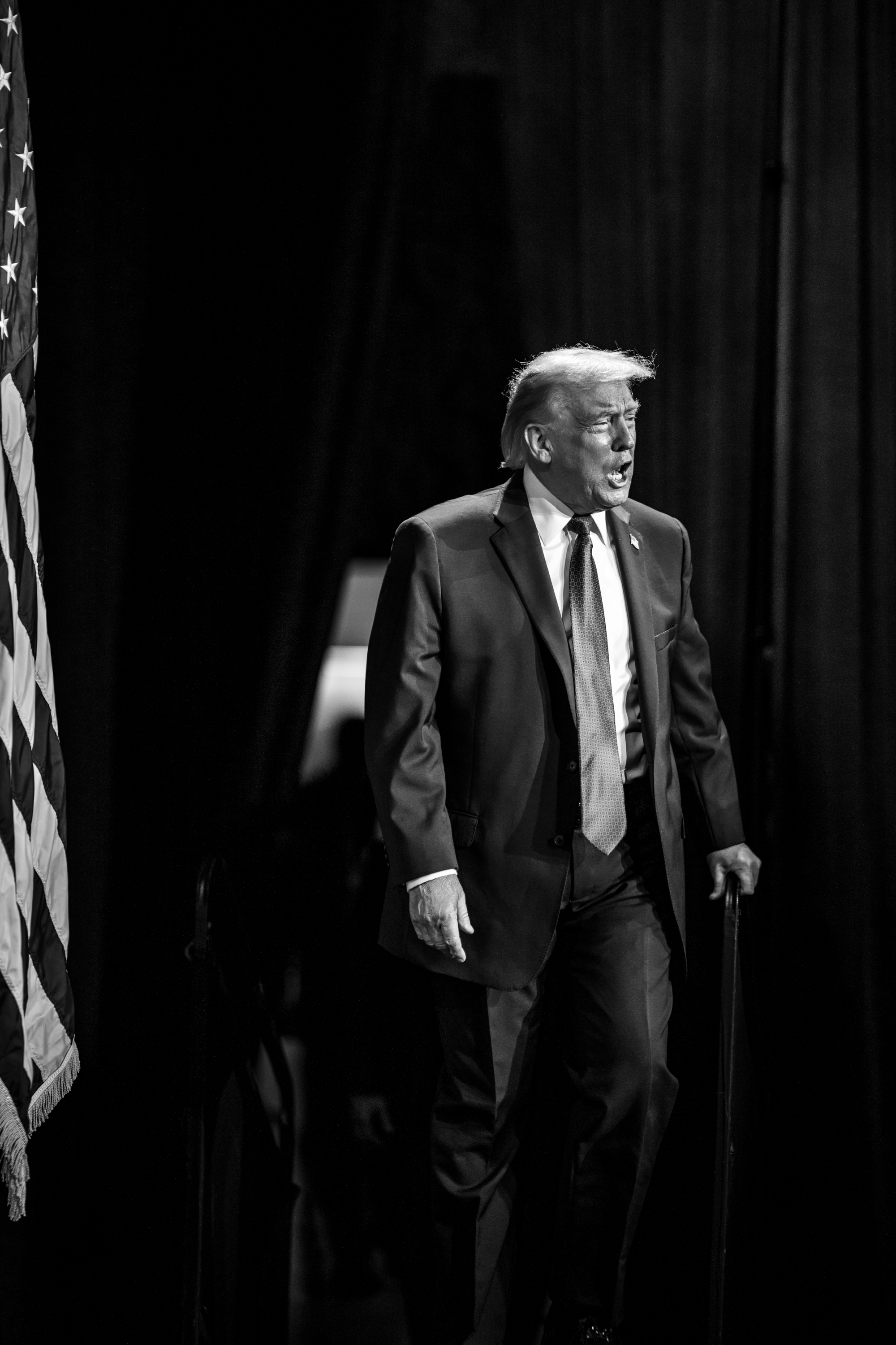 President Donald Trump delivers remarks to House Republicans at