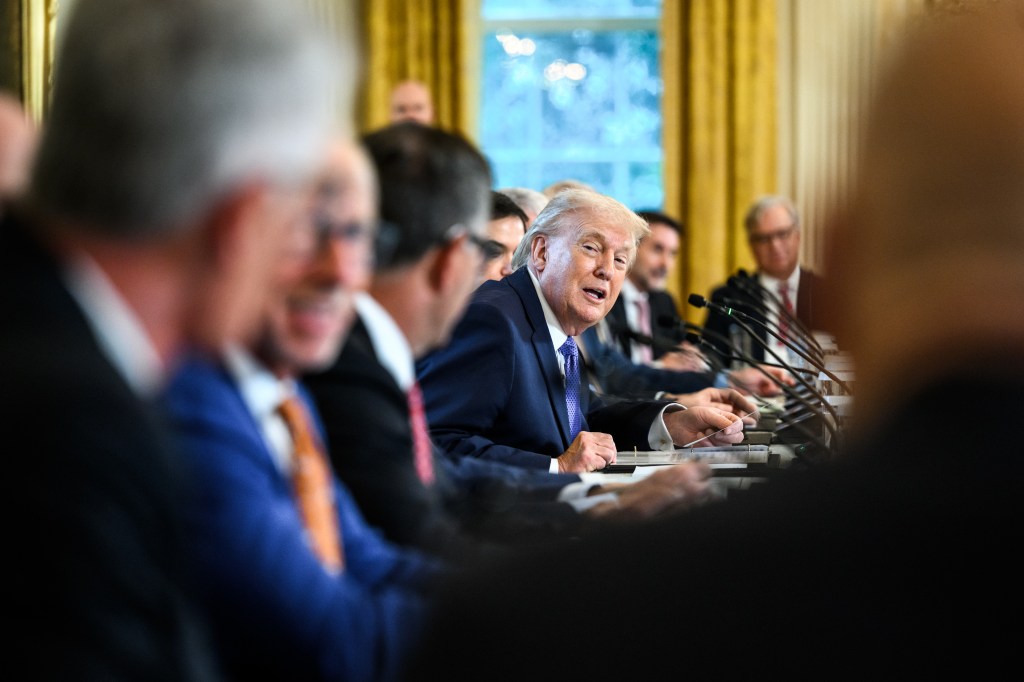 President Donald Trump attends a roundtable with energy officials and executives from the oil industry in the East Room of the White House, Friday, January 9, 2026. (Official White House Photo by Molly Riley)