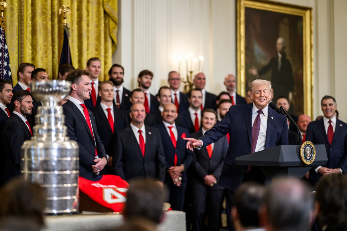 President Donald Trump and members of the 2025 Stanley Cup champion Florida Panthers, Thursday, January 15, 2026, on the West Colonnade of the White House. (Official White House Photo by Daniel Torok)