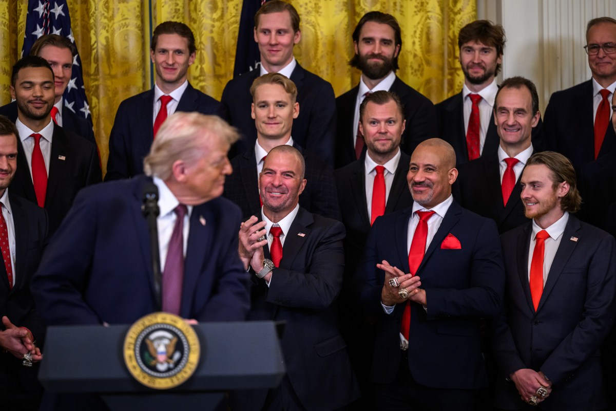 President Donald Trump delivers remarks at an event honoring the 2025 Stanley Cup champion Florida Panthers, Thursday, January 15, 2026, in the East Room of the White House. (Official White House Photo by Molly Riley)