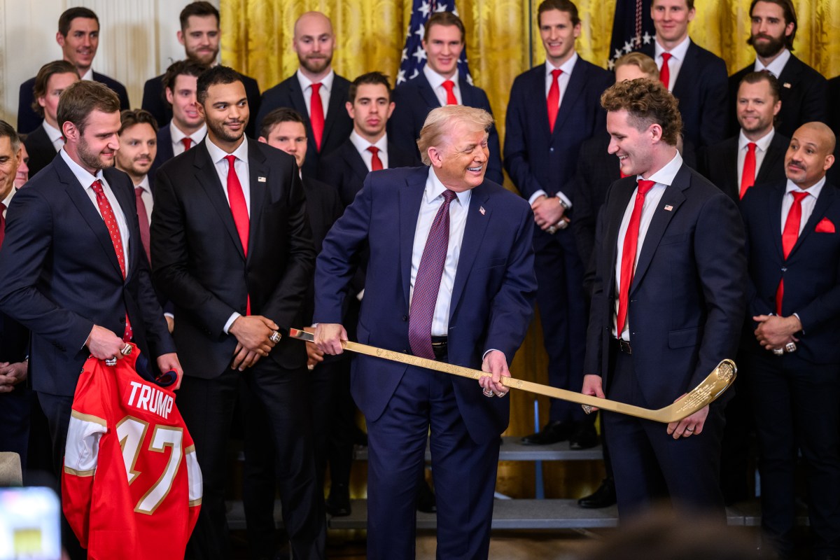 President Donald Trump delivers remarks at an event honoring the 2025 Stanley Cup champion Florida Panthers, Thursday, January 15, 2026, in the East Room of the White House. (Official White House Photo by Molly Riley)