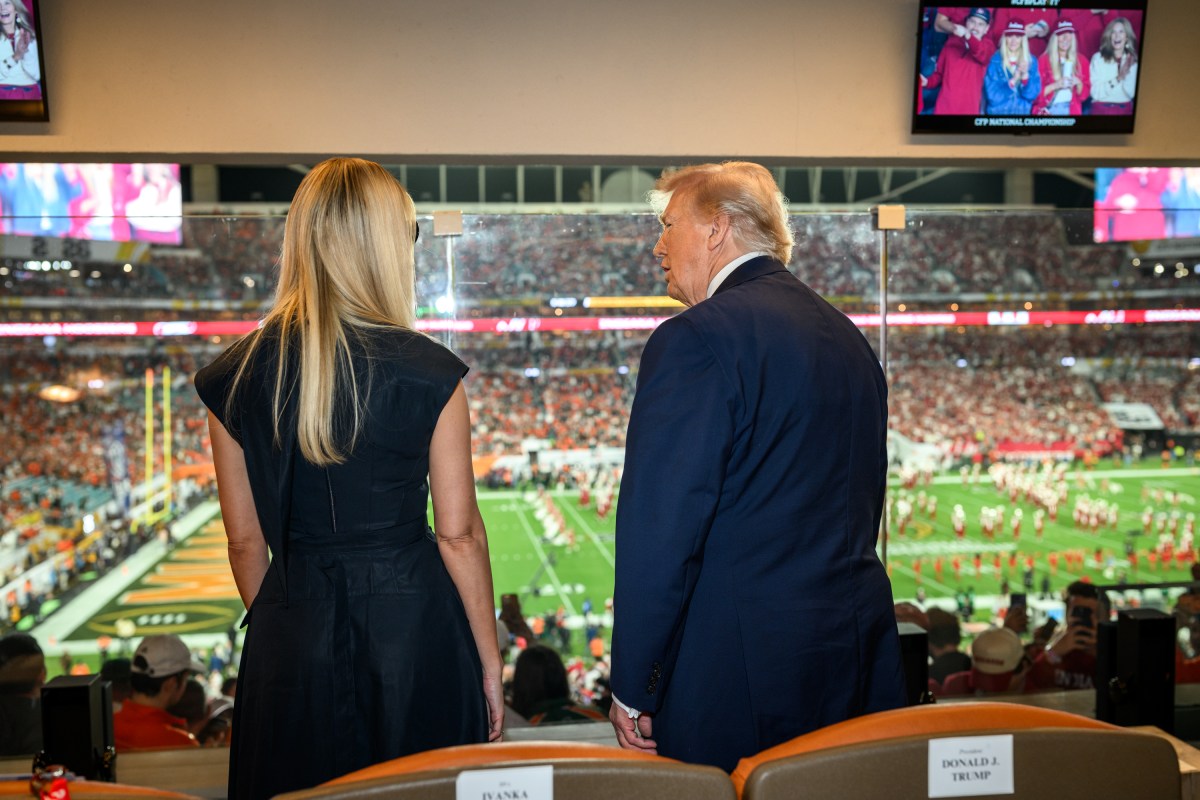 President Donald Trump attends the College Football National Championship game between the Miami Hurricanes and the Indiana Hoosiers, Monday, January 19, 2026, at the Hard Rock Stadium in Miami Gardens, Florida. (Official White House Photo by Daniel Torok)