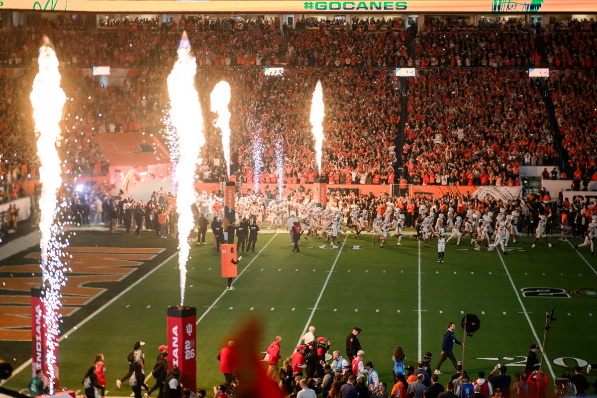 President Donald Trump attends the College Football National Championship game between the Miami Hurricanes and the Indiana Hoosiers, Monday, January 19, 2026, at the Hard Rock Stadium in Miami Gardens, Florida. (Official White House Photo by Daniel Torok)