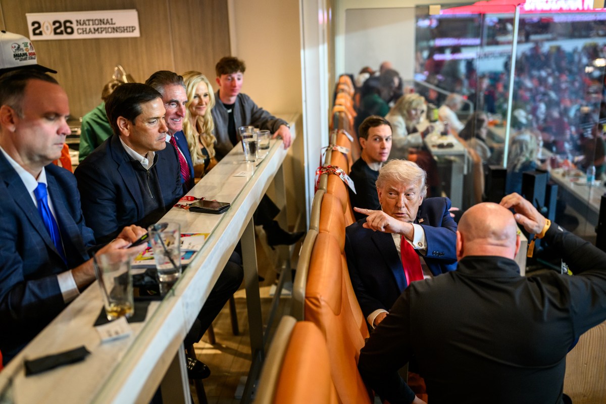 President Donald Trump attends the College Football National Championship game between the Miami Hurricanes and the Indiana Hoosiers, Monday, January 19, 2026, at the Hard Rock Stadium in Miami Gardens, Florida. (Official White House Photo by Daniel Torok)